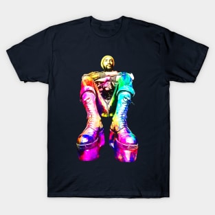 Marvin Gaye Platform Boot Rainbow Color Popular T-Shirt